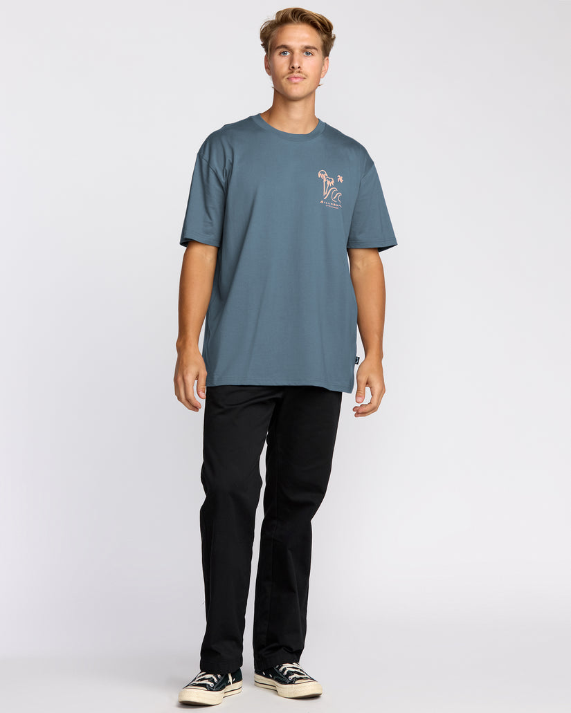 Billabong So Far Regular Tee-Steel Blue