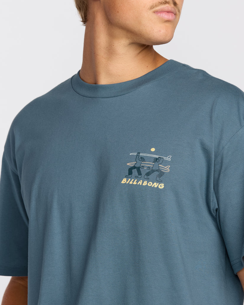 Billabong Split The Peak Regular Tee-Steel Blue