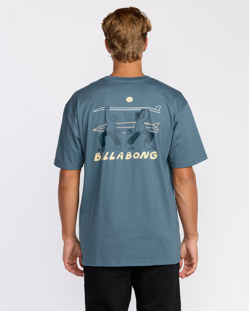 Billabong Split The Peak Regular Tee-Steel Blue
