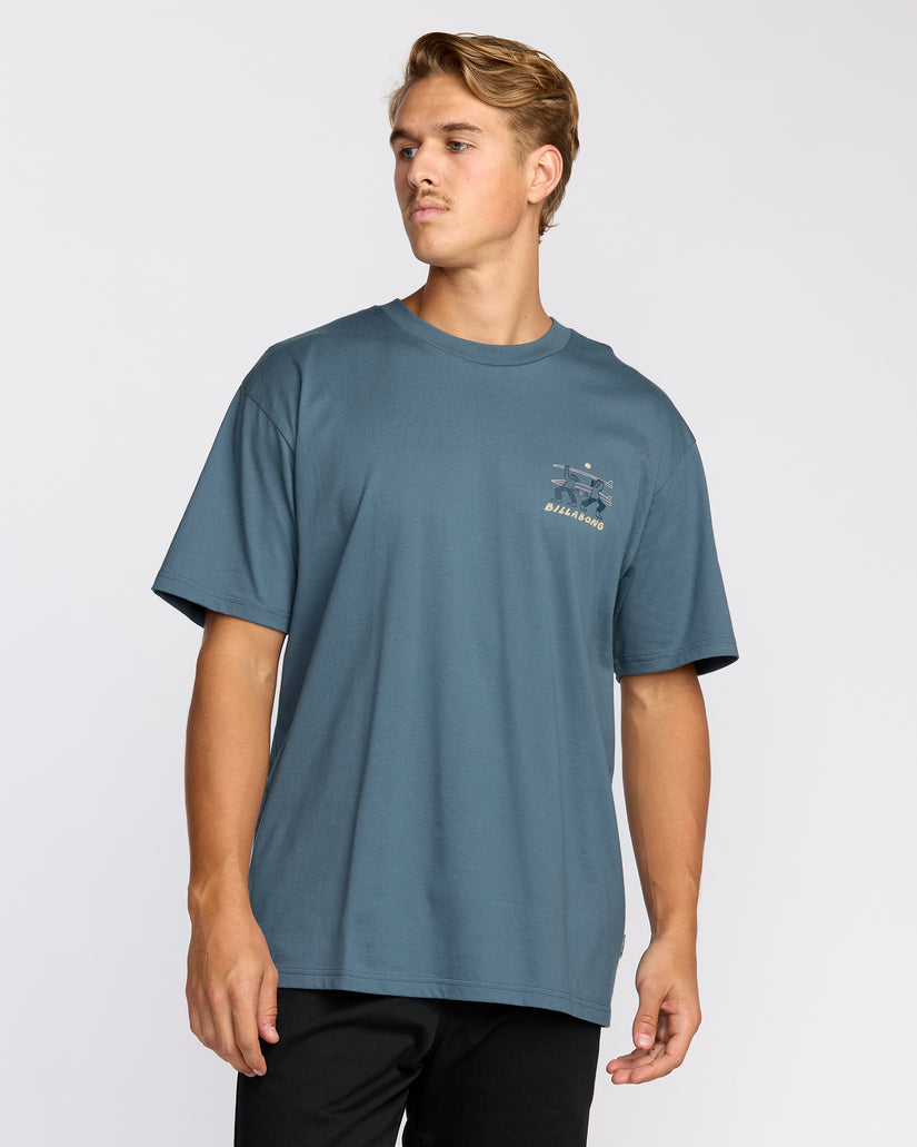 Billabong Split The Peak Regular Tee-Steel Blue