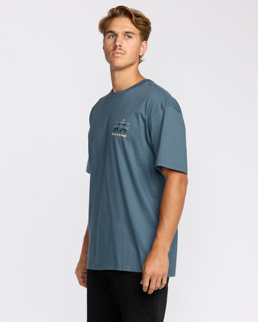 Billabong Split The Peak Regular Tee-Steel Blue