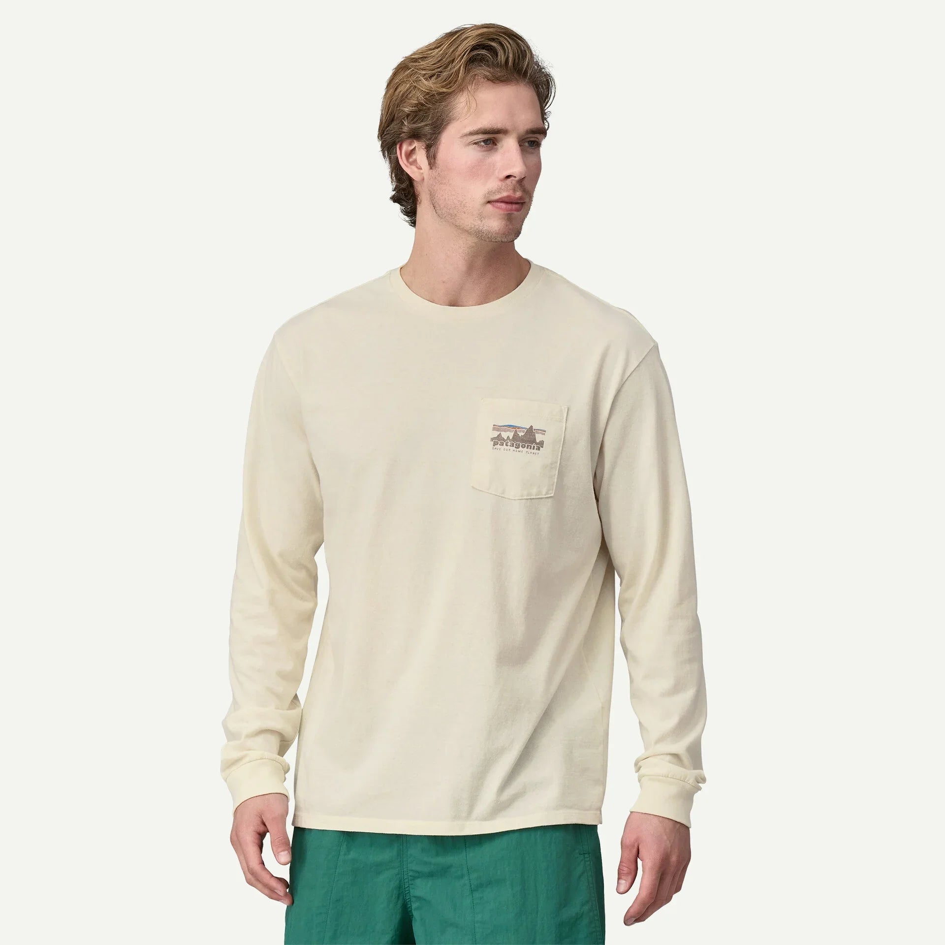 Patagonia '73 Skyline Pocket L/S Responsibili-Tee-Birch White