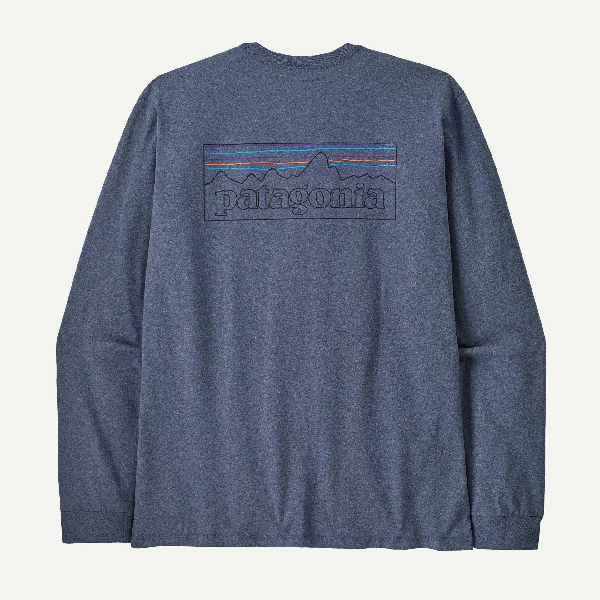 Patagonia P-6 Logo L/S Responsibili-Tee-Current Blue