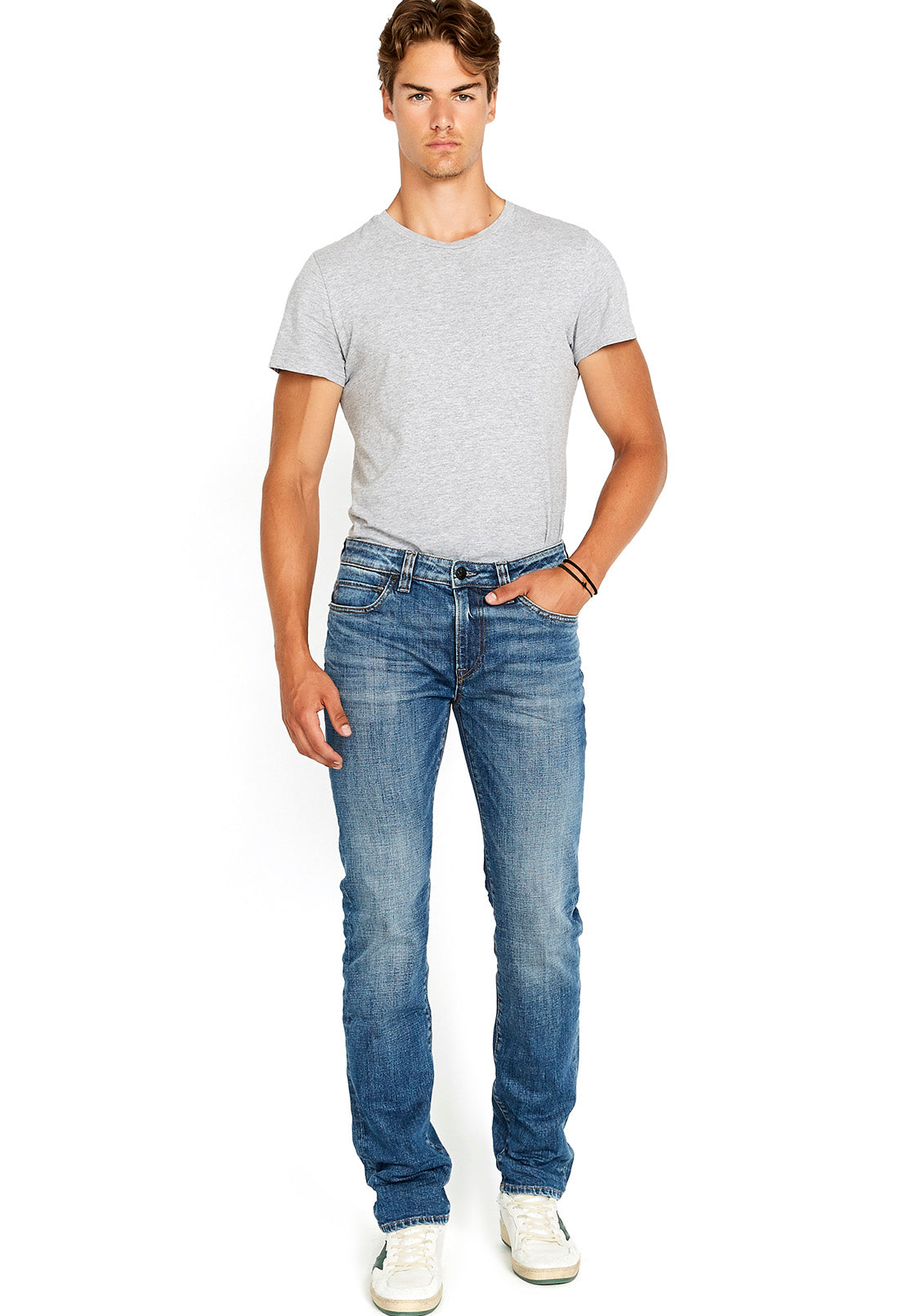 Straight Six Men's Jeans in Sanded Blue - BM22607