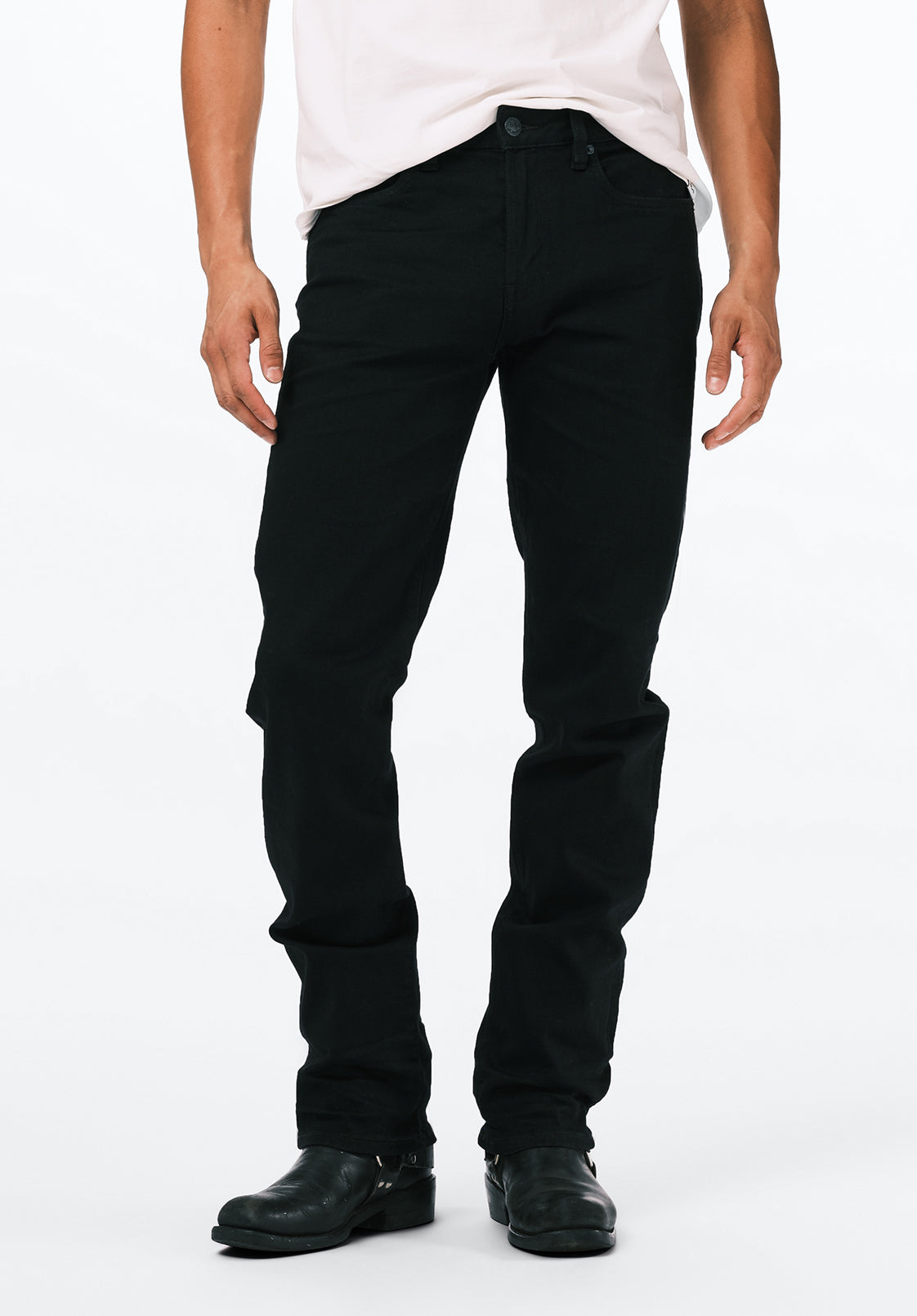 Straight Six Men's Jeans in Crinkled Black - BM22632