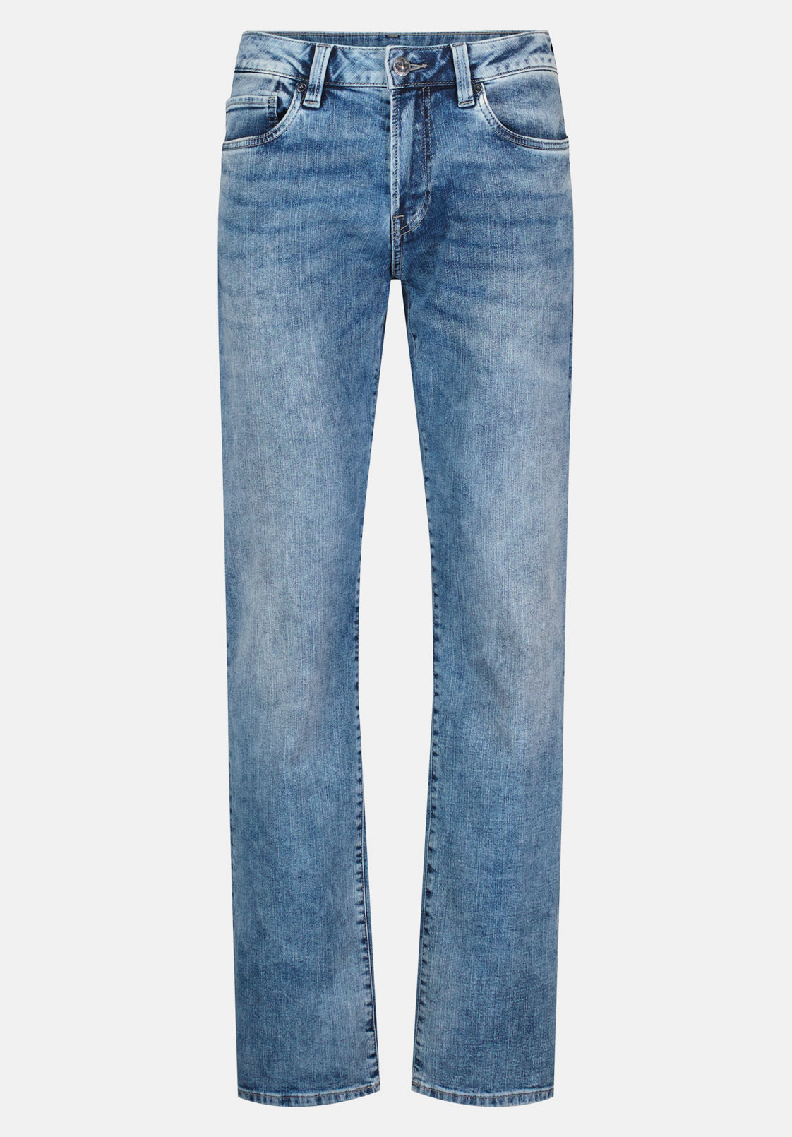 Straight Six Men's Jeans in Whiskered and Contrasted Blue - BM22634