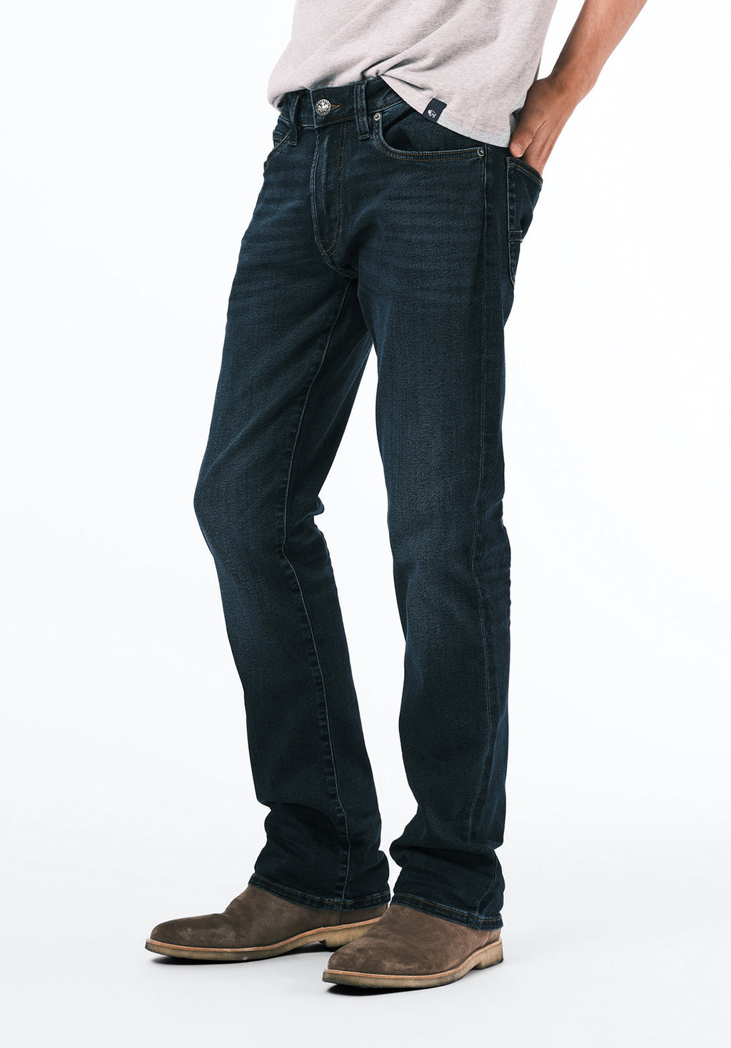Slim Boot King Men's Jeans in Crinkled and Sanded Dark Blue - BM22720 