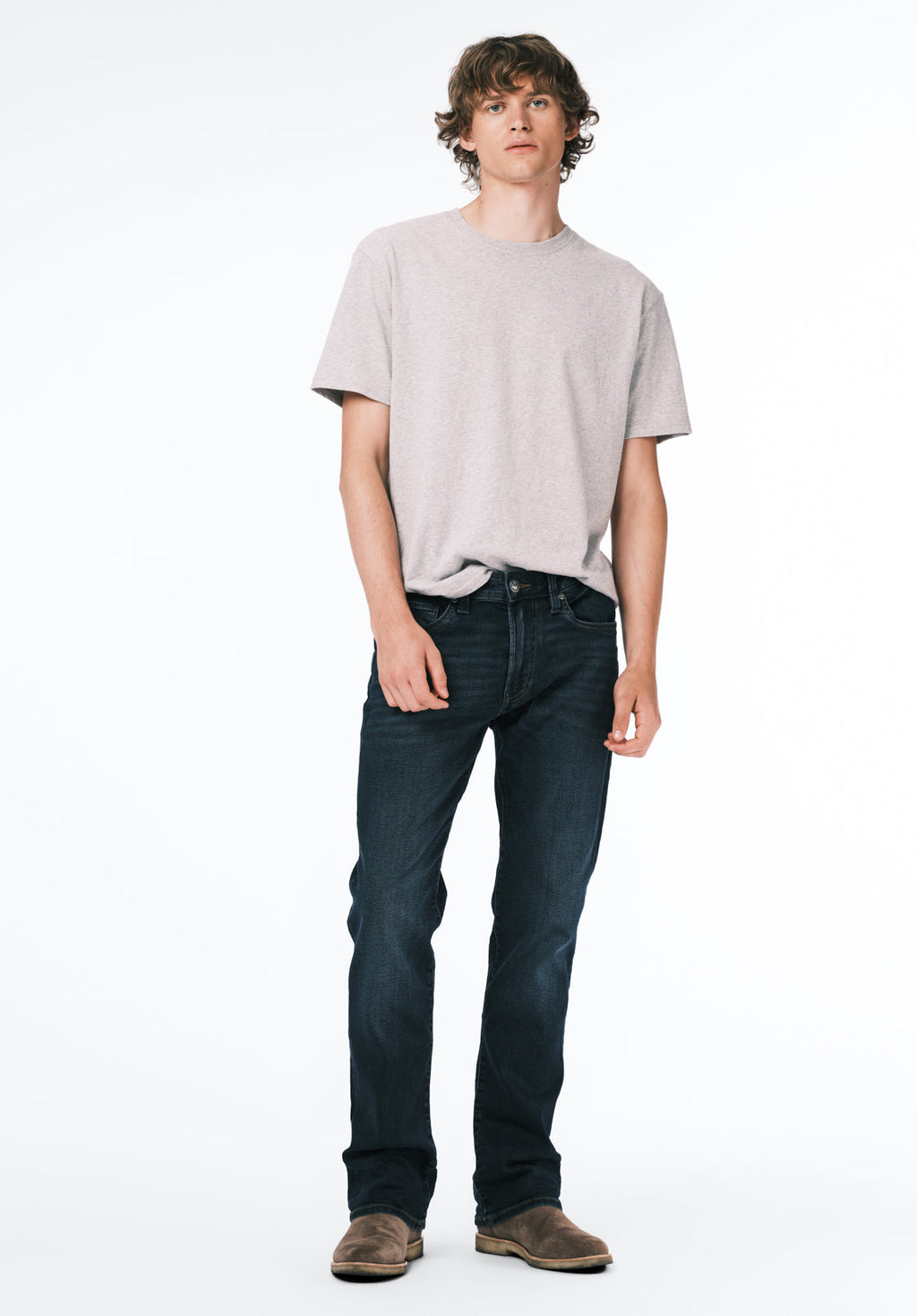 Slim Boot King Men's Jeans in Crinkled and Sanded Dark Blue - BM22720 