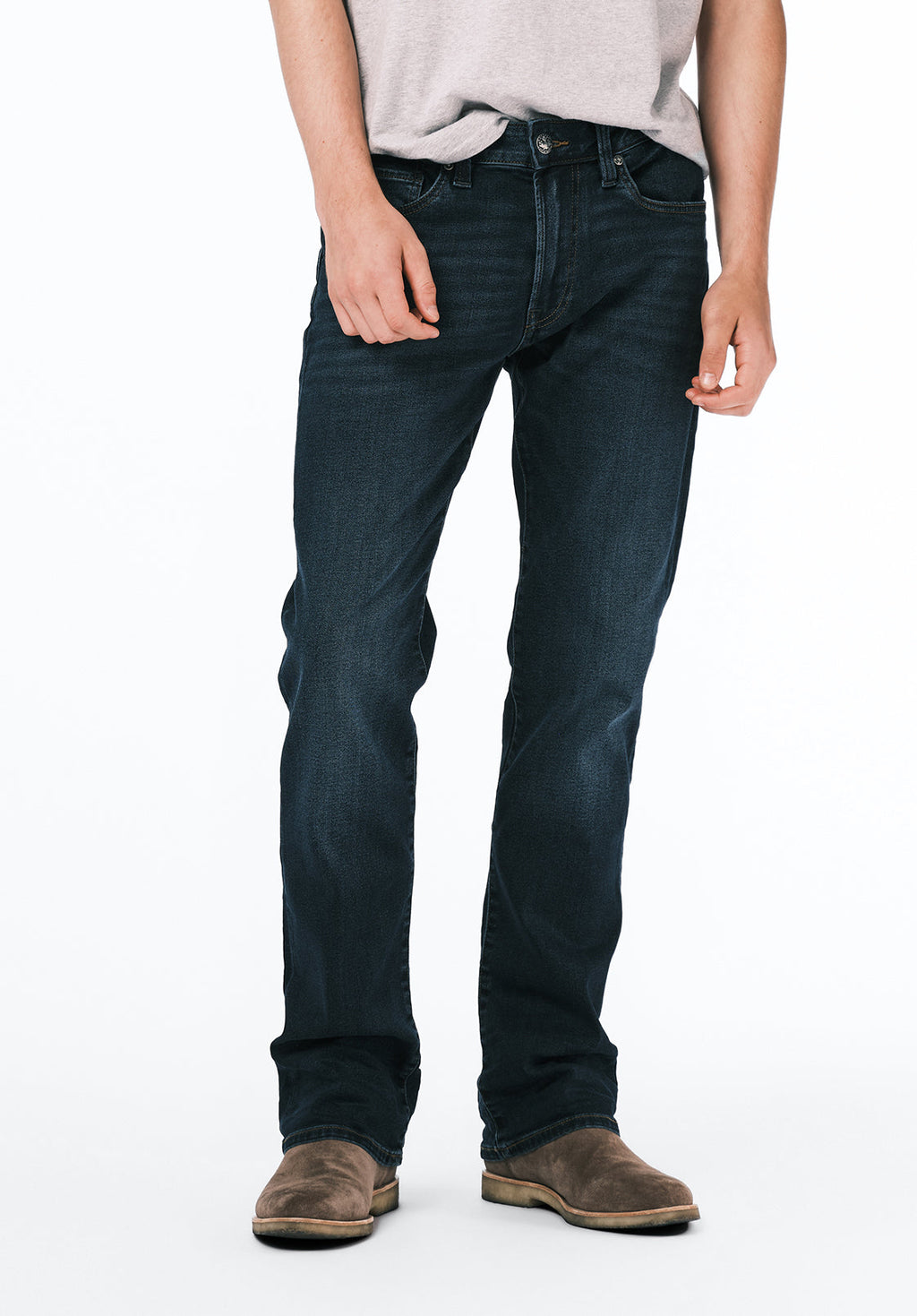 Slim Boot King Men's Jeans in Crinkled and Sanded Dark Blue - BM22720 