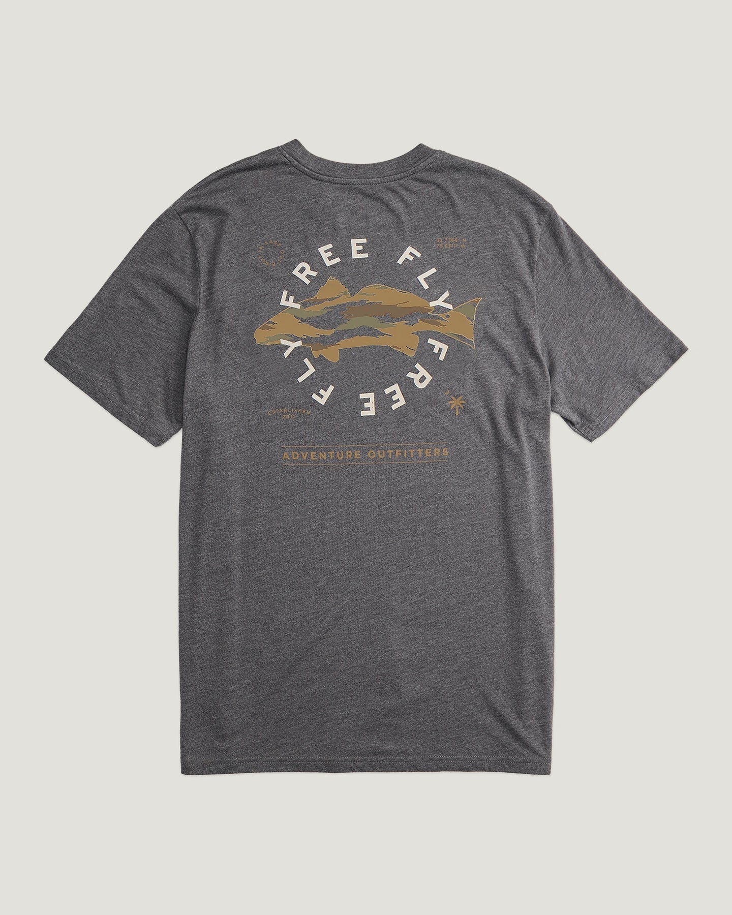 Free Fly Camo Redfish Pocket Tee-Heather Black Sand