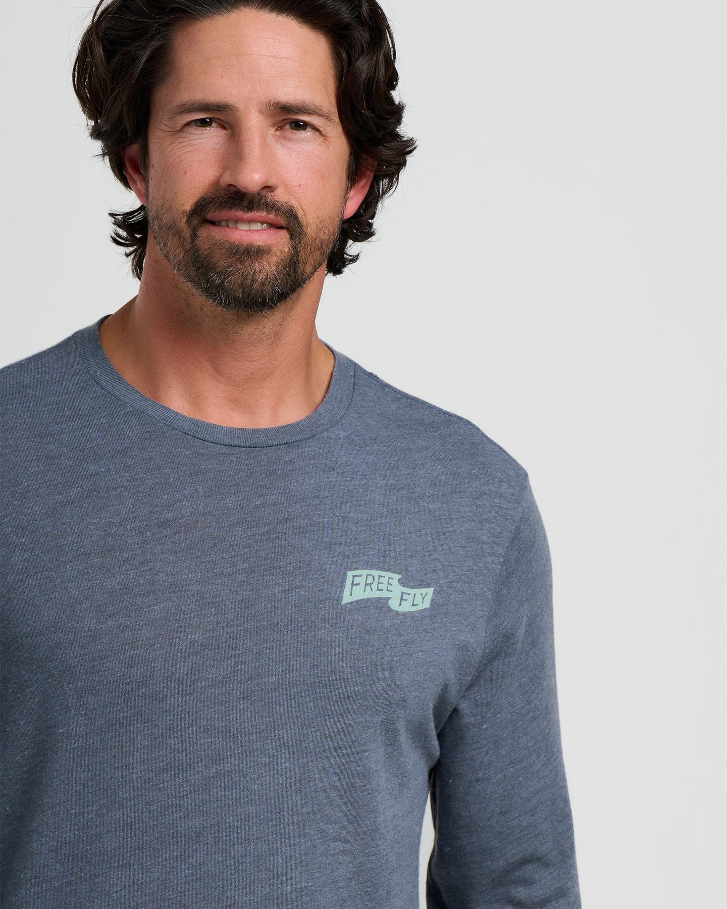 Free Fly First and Last L/S Tee-Heather Storm Cloud