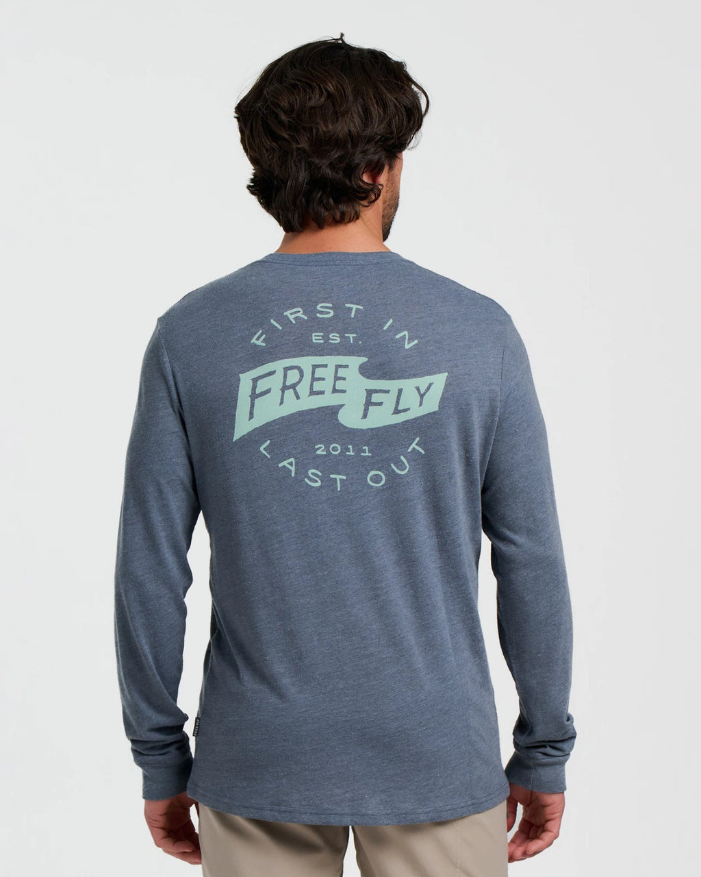 Free Fly First and Last L/S Tee-Heather Storm Cloud