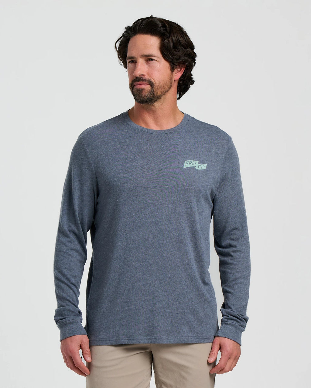 Free Fly First and Last L/S Tee-Heather Storm Cloud