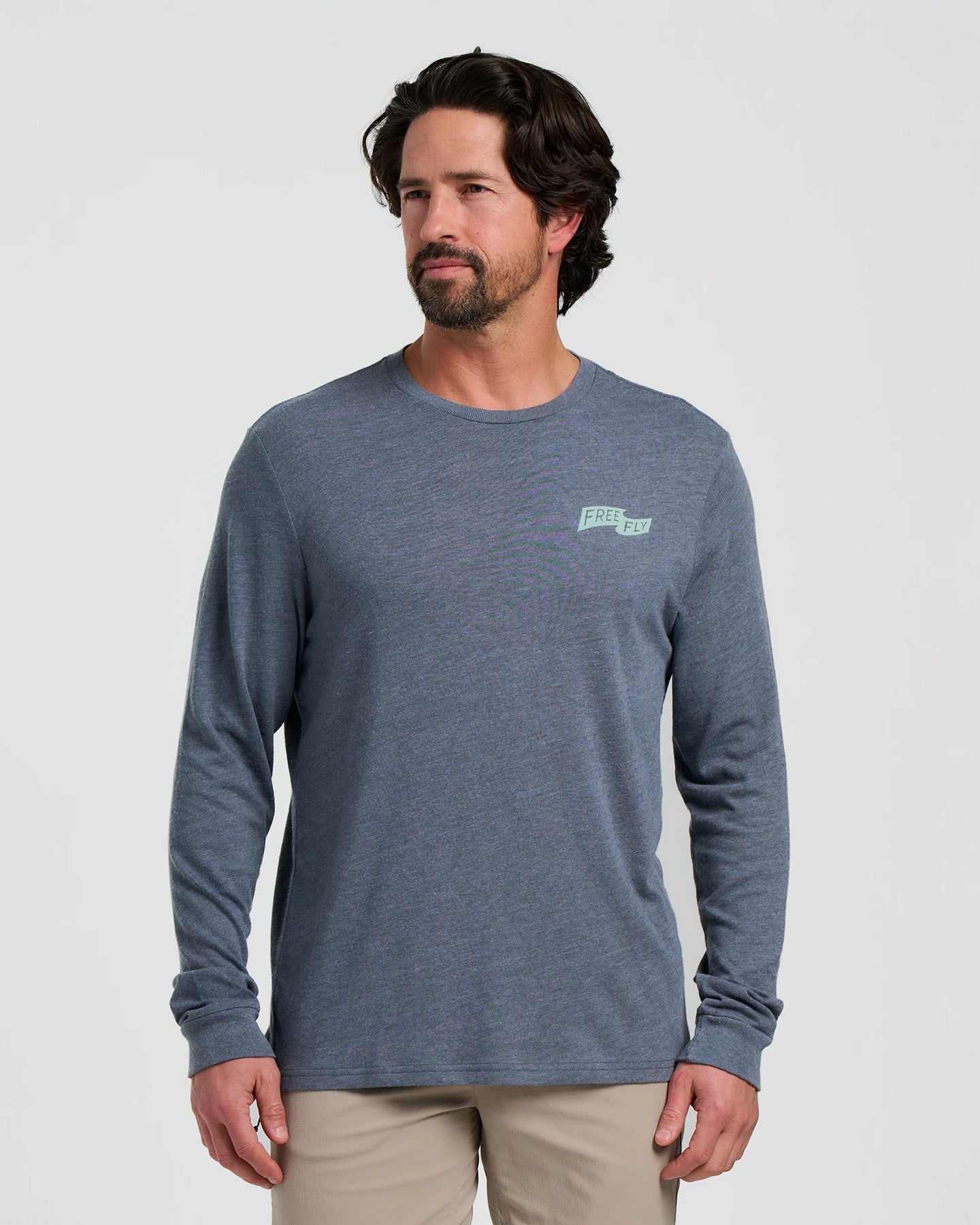 Free Fly First and Last L/S Tee-Heather Storm Cloud