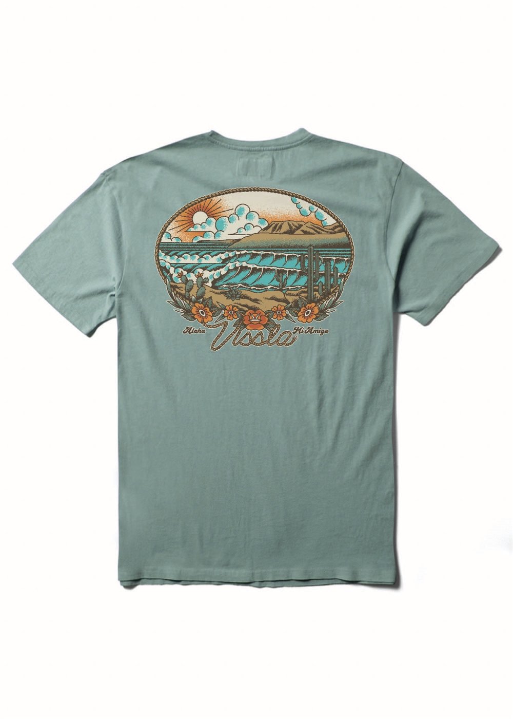 Vissla Baja West Pocket Tee-Sea Green